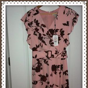 H by HALSTON Dress  Pink Floral Silhouette New with Tags Size M